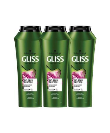 Gliss Bio-tech Restore Strengthening Shampoo - With Stem Cell Complex and Rose Water 500 ml X 3 Pcs - Buy Online on GoSupps.com