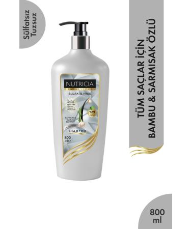 nutricia Sulfate-Free Salt-Free Keratin Essence Shampoo Bamboo Garlic For All Hair Types 800 ml