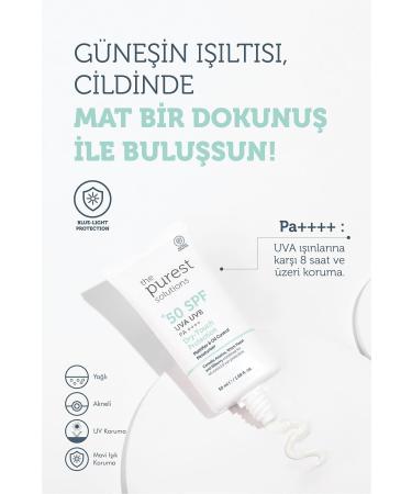 The Purest Solutions Mattifying Sunscreen Cream for Oily and Combination Skin Spf 50 50 Ml. - Buy Online on GoSupps.com