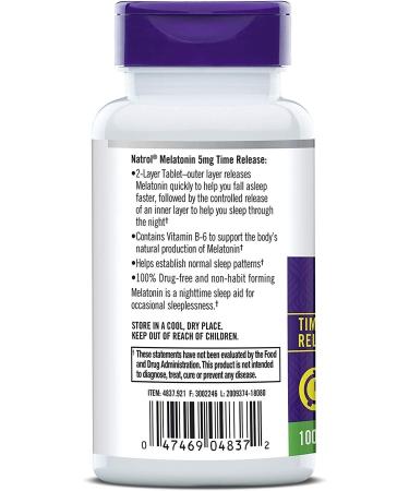 Natrol Melatonin 5mg Time-release 100 Tb. Skt: 30.06.2026 - Buy Online on GoSupps.com