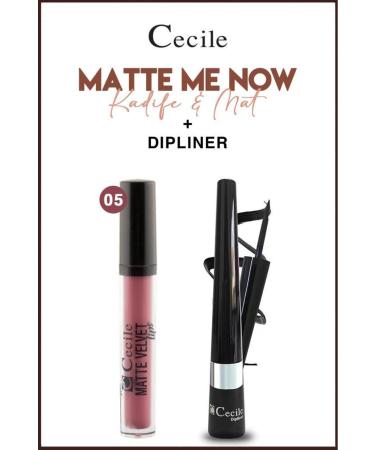 Cecile Velvet Matte Lipstick That Lasts All Day Long 05-Sharp Looks Dipliner Set
