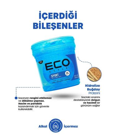 ECO Style Sport Super Protein Hair Styling Gel Maximum Hold 236ml Sport Styling Gel Max Hold - Buy Online on GoSupps.com