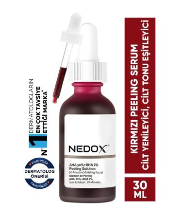NEDOX Skin Rejuvenator Skin Tone Equalizer Red Peeling Serum Aha 0 Bha 2% Serum 30 ml