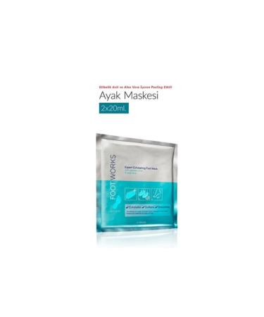 TSN Footworks Exfoliating Foot Mask with Glycolic Acid and Aloe Vera