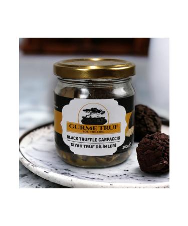 gourmet truffle Black Truffle Mushroom Slices carpaccio 200 gr tuber Aestivum Canned - Buy Online on GoSupps.com