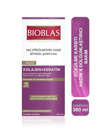 Bioblas Anti-Hair Loss Volume Shampoo 360 ml - Collagen Keratin for thin and volumeless hair