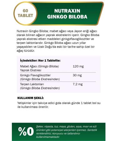 Nutraxin Herbal Ginkgo Biloba 120 Mg 60 Tablets Pack of 5 - Buy Online on GoSupps.com
