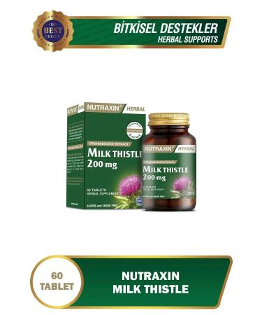 Nutraxin Milk Thistle - Milk Thistle Food Supplement 200 Mg 60 Tablets 4 Pack
