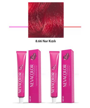 Skygo 2 Set Premium 8.66 Pomegranate Red - Permanent Cream Hair Dye 2 X 50 g Tube