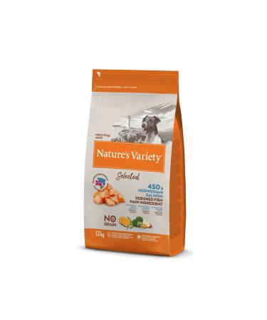 NATURES VARIETY DOG NO SELECTED MINI ADULT NORW. SALMON 1.5KG 403118