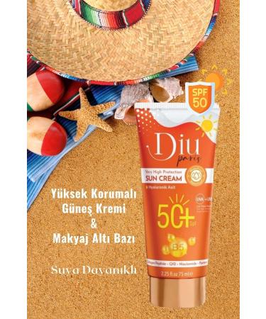 Diu Paris Spf 50 Sun Cream Anti-Aging Anti-Spot Waterproof Uva Uvb High Protection Makeup Base 75ml - Buy Online on GoSupps.com