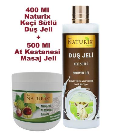 Naturix Horse Chestnut Massage Gel Relaxing 500ml Gel + Moisturizing Goat Milk Shower Gel 400ml