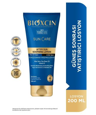 Bioxcin Sun Care After Sun Cream 200 Ml - Soothing Moisturizing Protective Aloe Vera Soybean Oil Vitamin E