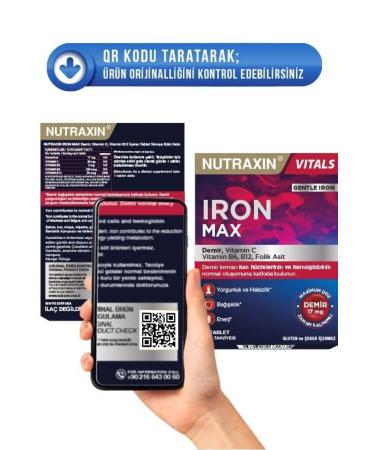 Nutraxin Iron Max 17 Mg 30 Tablets Set of 5 - Iron Vitamin C Vitamin B6 Folic Acid B12 - Buy Online on GoSupps.com