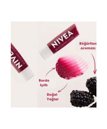 NIVEA Blackberry Lip Care Cream and Gloss 4.8 g - Buy Online on GoSupps.com