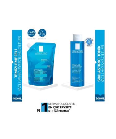 La Roche Posay Effaclar Gel Refill Pack 400 ml Pore Tightening Toner 200 ml