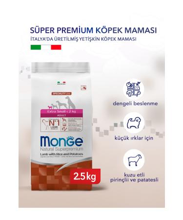 Monge Dog Speciality Extra Small Lamb Rice and Potato Small Breed Adult Dog Food 2.5 Kg