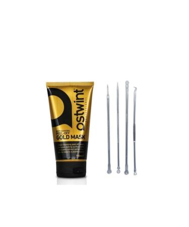 pazariz Golden Mask Peelable Gold Mask 150 Ml + 4 Steel Comedone Blackhead Remover