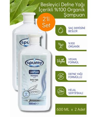 Spumy Nourishing Laurel Oil Organic Shampoo 2-pack - 600 ml x 2