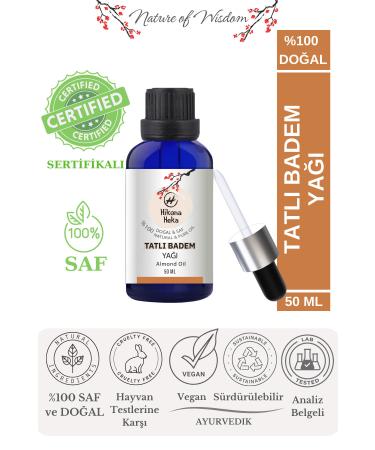 Hikona Heka Sweet Almond Oil (SWEET ALMOND OIL) 0 Pure and Natural Cold Pressed 50 ml