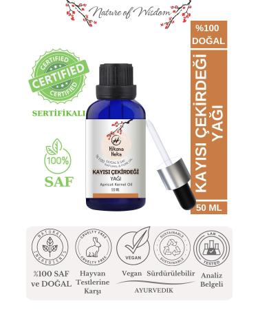 Hikona Heka Apricot Kernel Oil (APRICOT KERNEL OIL) 0 Pure and Natural Cold Pressed 50 ml