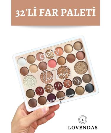 Lovendas 32 Color Highlighter Eyeshadow High pigmentation Velvety texture Earth tones Eyeshadow Palette