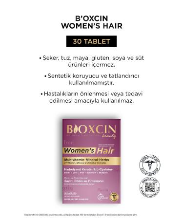 Bioxcin Womens Hair 30 Tablets - Keratin Collagen Biotin Zinc Iron Selenium Widow L Cysteine. - Buy Online on GoSupps.com