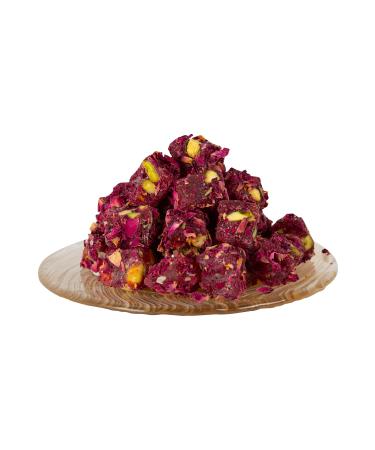 Eyup Efendi Antepya Double Roasted Turkish Delight with Pistachio and Rose Petals - 150 Grams