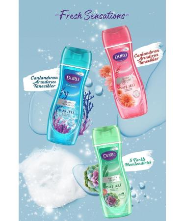 Duru Fresh Sensations Ocean Freshness Shower Gel 3x450ml with Bath Fibre - Buy Online on GoSupps.com