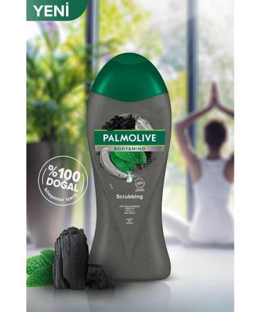 Palmolive Body & Mind Charcoal and Peppermint Oil Bath and Shower Gel 500 ml x 2 Pieces + Shower Fibre Gift - Buy Online on GoSupps.com