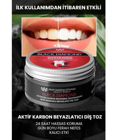 Arab Makeup World Black Diamond Active Carbon Teeth Whitening Powder 50 gr - Buy Online on GoSupps.com