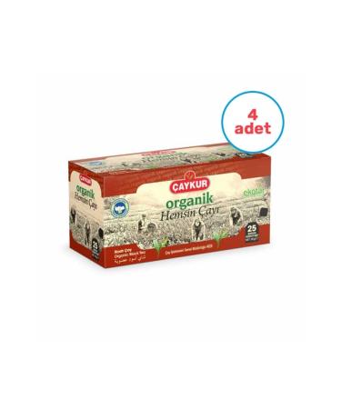 aykur 4 Pieces Organic Hem in Filtering Cup Tea Bags 25 Pieces