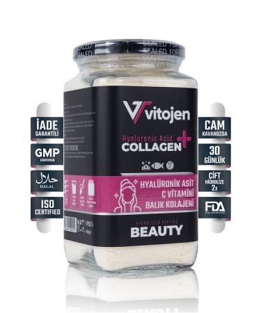 Vitogen Beauty Collagen Hyaluronic Fish Vitamin C Glass Jar (0 PURE ADDITIVE-FREE DOUBLE HYDROLIZED) - Buy Online on GoSupps.com