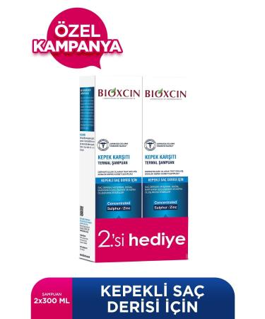 Bioxcin Aqua Thermal Anti-Dandruff Shampoo 300 ml 2 Pieces - Itching and Anti-Dandruff