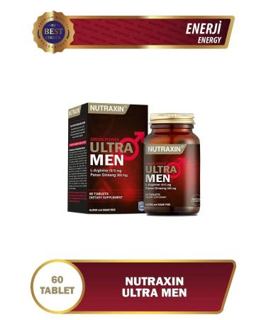 Nutraxin Ultra Men 60 Tablets - L-arginine Ginseng Ginger Iron Thorn Cinnamon 4-pack