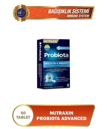 Nutraxin Probiota Advanced 60 Tablets - 5 Billion Live Probiotics 3 Layer Tablet Technology 4 Pieces