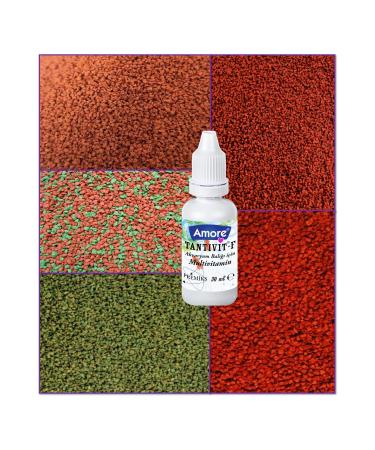 AMORE 5-Type-630gr Fish Food Discus Bits Granules Lotus Malawi Cichlid Green Red Green Multivitamin