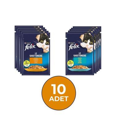 FELIX Felix Chicken & Tuna Mixed Adult Cat Wet Food - 85 Gr X 10 Pieces