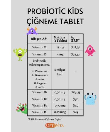 Optivita Probiotic Kids 30 Chewable Tablets - Probiotic and Vitamin Supplement for Children - Buy Online on GoSupps.com