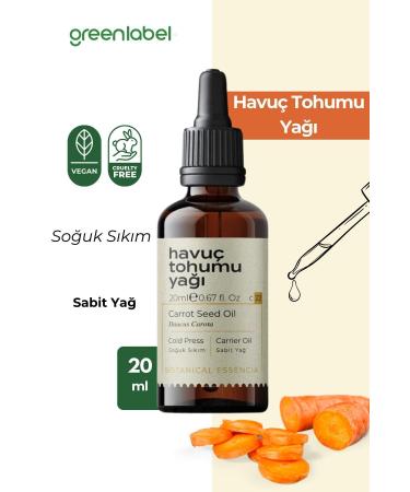 Green Label Carrot Seed Oil Cold Pressed 0 Natural And Pure Bronzer 20ml