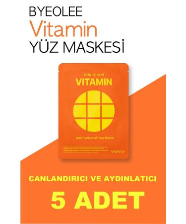 byeolee 5 Pieces Vitamin Essence Skin Repair and Renewing Face Mask for Tired Skin 25ml