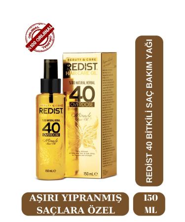 Redist Instant Repair Herbal Hair Care Oil for Extremely Damaged Hair Consisting of 40 Plants 150 ml - Buy Online on GoSupps.com