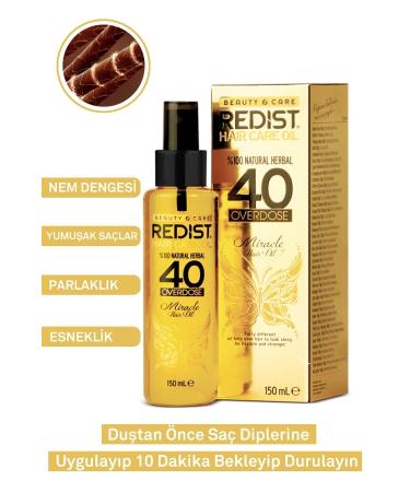 Redist Instant Repair Herbal Hair Care Oil for Extremely Damaged Hair Consisting of 40 Plants 150 ml - Buy Online on GoSupps.com