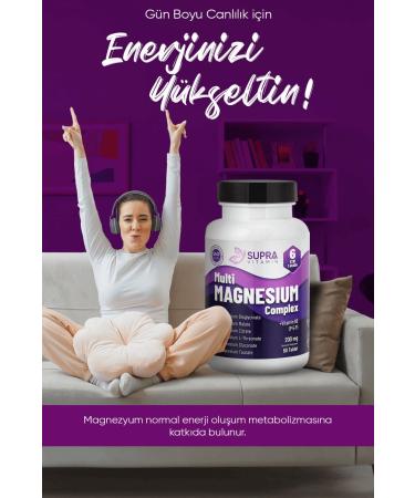 Supra Vitamin Multi Magnesium Complex 60 Tablets- Bisglycinate + Citrate + Malate + L-Threonate + Gluconate & Taurate - Buy Online on GoSupps.com