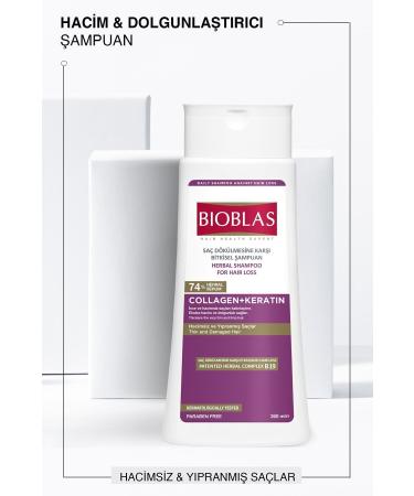 Bioblas Anti-Hair Loss Volume Shampoo 360 ml - Collagen Keratin for thin and volumeless hair - Buy Online on GoSupps.com