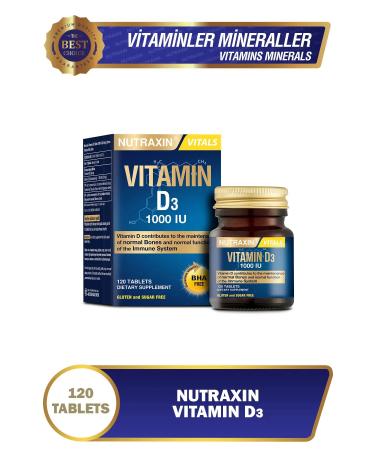 Nutraxin Vitamin D3 120 Tablets - 1.000 Iu 3 Pack