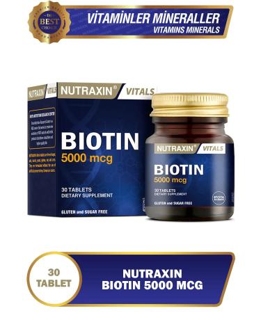 Nutraxin Biotin 5000 Mcg 30 Tablets 5 Pack