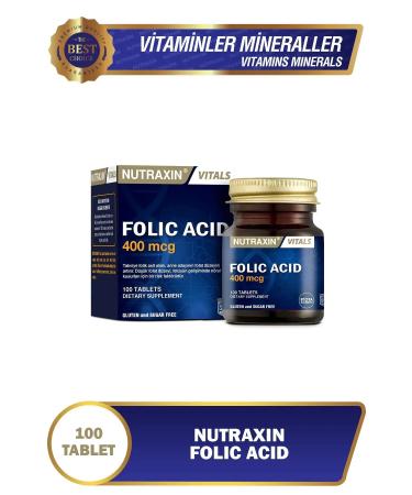 Nutraxin Folic Acid 400 Mcg 100 Tablets 5 Pack