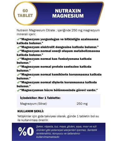 Nutraxin Magnesium Citrate 60 Tablets 250 Mg 3 Pack - Buy Online on GoSupps.com
