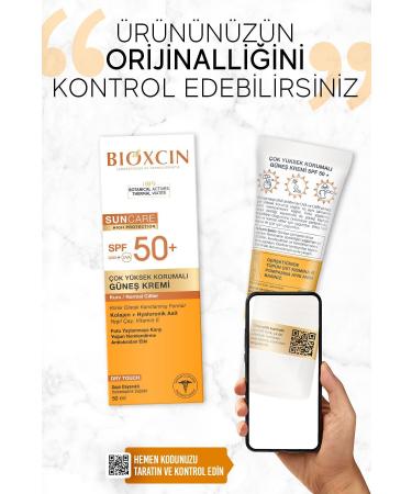 Bioxcin Sun Care Spf 50 Very High Protection Sun Cream 50 ml Dry and Normal Skin - Collagen Hyaluronic Acid - Buy Online on GoSupps.com